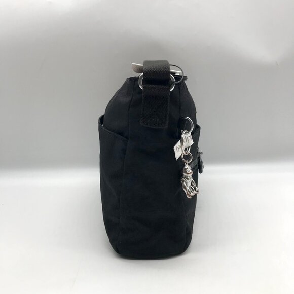 Kipling Black Noir Nylon Multipocket Angie Shoulder Bag - Picture 4 of 11